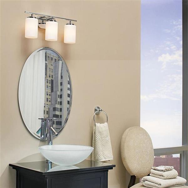 Generation Lighting Oslo 3-Light 20-in Chrome Cylinder Vanity Light