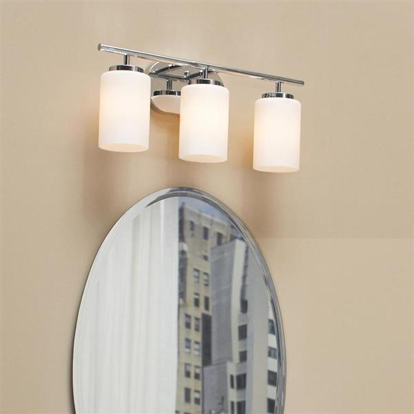 Generation Lighting Oslo 3-Light 20-in Chrome Cylinder Vanity Light