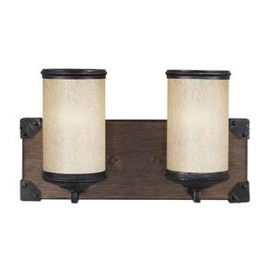 Sea Gull Lighting Dunning 2-Light 14-in Stardust Cylinder Vanity Light
