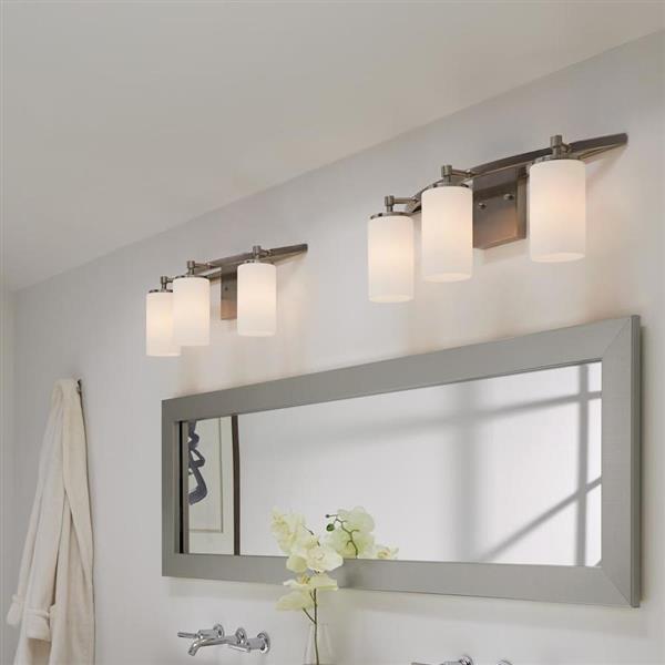 Generation Lighting Alturas 3-Light 22-in Brushed Nickel Cylinder Vanity Light