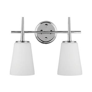 Generation Lighting Driscoll 2-Light 15.5-in Chrome Bell Vanity Light