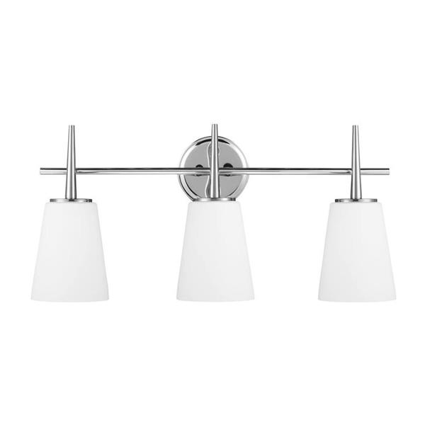 Generation Lighting Driscoll 3-Light 24.5-in Chrome Bell Vanity Light