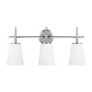 Generation Lighting Driscoll 3-Light 24.5-in Chrome Bell Vanity Light