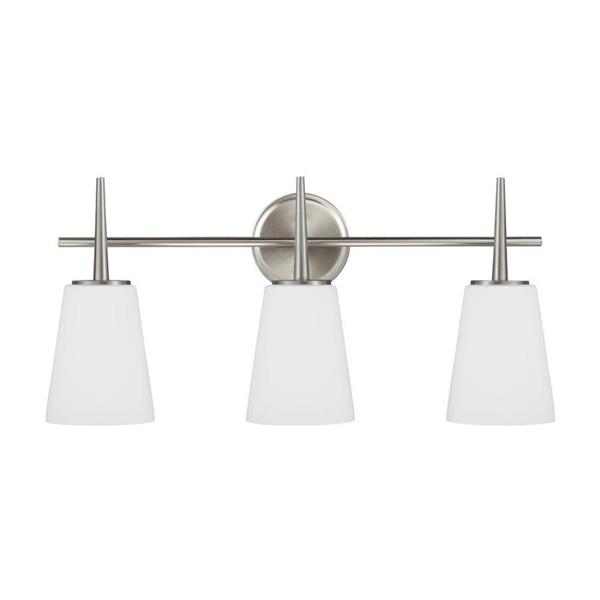 Generation Lighting Driscoll 3-Light 24.5-in Brushed Nickel Bell Vanity Light