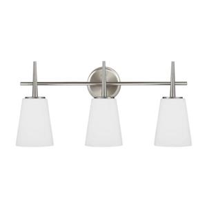 Sea Gull Lighting Driscoll 3-Light 24.5-in Brushed Nickel Bell Vanity Light