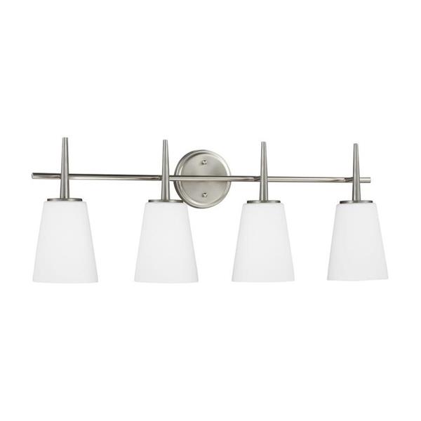 Generation Lighting Driscoll 4-Light 30.75-in Brushed Nickel Bell Vanity Light