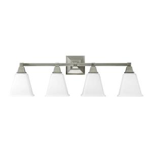 Sea Gull Lighting Denhelm 4-Light 31.75-in Brushed Nickel Bell Vanity Light