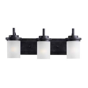 Sea Gull Lighting Winnetka 3-Light 23-in Blacksmith Cylinder Vanity Light
