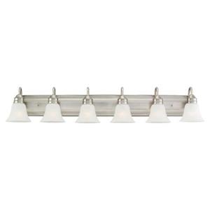 Sea Gull Lighting Gladstone 6-Light 50-in Antique brushed Nickel Bell Vanity Light