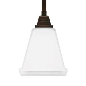 Sea Gull Lighting Denheim Burnt Sienna Modern Etched Glass Bell Pendant