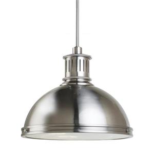 Generation Lighting Pratt Street Brushed Nickel Modern Warehouse Pendant