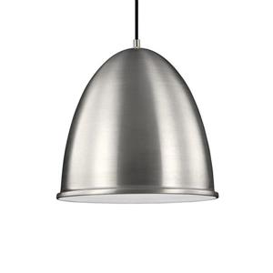 Sea Gull Lighting Hudson Street Satin Aluminum Transitional Dome Pendant
