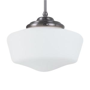 Sea Gull Lighting Academy Brushed Nickel Transitional Schoolhouse Pendant