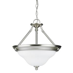 Sea Gull Lighting Sussex Brushed Nickel Transitional Bowl Pendant