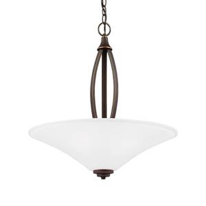 Sea Gull Lighting Metcalf Autumn Bronze Transitional Etched Glass Bowl Pendant