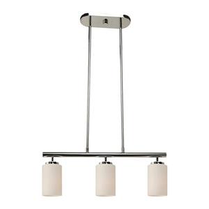 Generation Lighting Oslo 4-in W 3-Light Chrome Kitchen Island Light with White Shade
