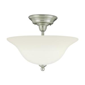 Sea Gull Lighting Sussex 15.75-in W Brushed nickel Frosted Glass Semi-Flush Mount Light