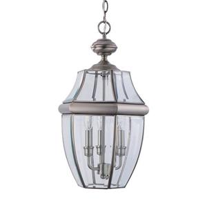 Generation Lighting Lancaster Antique Brushed Nickel Transitional Beveled Glass Lantern Pendant