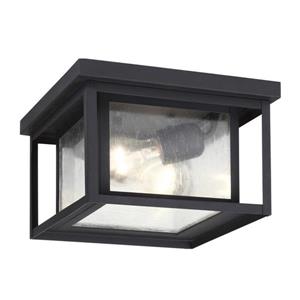 Generation Lighting Hunnington 16.25-in W Black Outdoor Flush-Mount Light