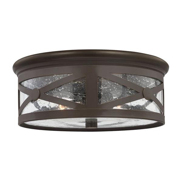 Generation Lighting Lakeview 13-in W Antique Bronze Outdoor Flush-Mount Light