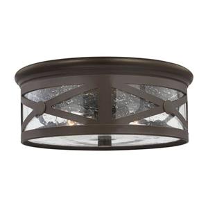 Sea Gull Lighting Lakeview 13-in W Antique Bronze Outdoor Flush-Mount Light