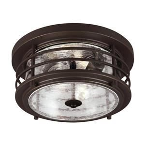 Sea Gull Lighting Sauganash 12.25-in W Antique Bronze Outdoor Flush-Mount Light