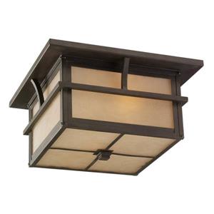 Sea Gull Lighting Medford Lakes 13-in W Statuary Bronze Outdoor Flush-Mount Light