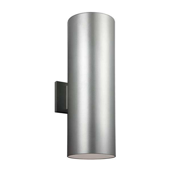 Generation Lighting Outdoor Bullets 18.25-in H Painted Brushed Nickel Outdoor Wall Light