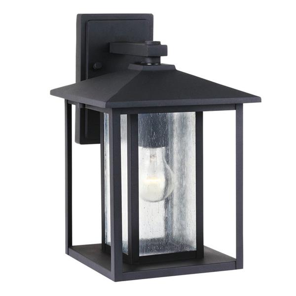 Generation Lighting Hunnington 14-in H Black Outdoor Wall Light