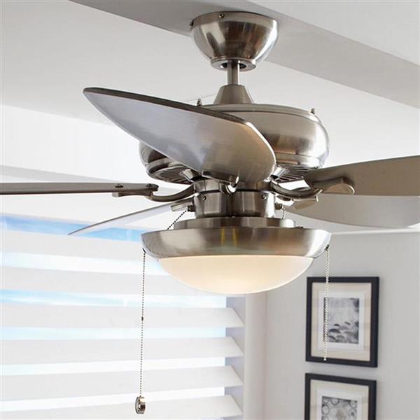 Monte Carlo Fan Company Hugger 3 Light Brushed Steel Incandescent