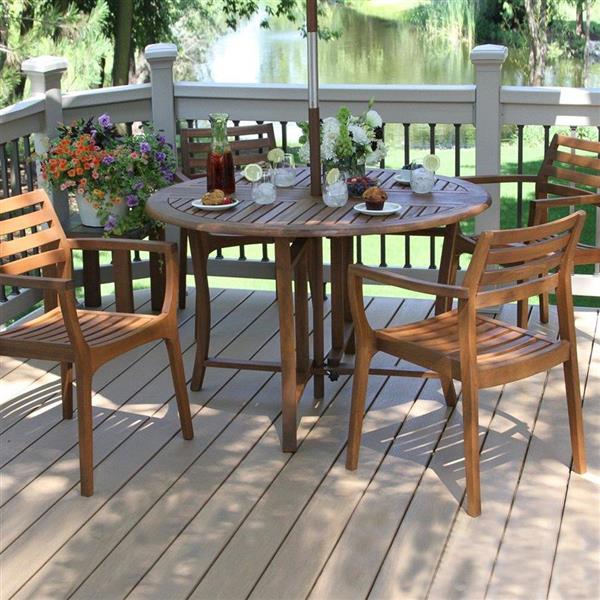 Round Extendable Table Dining 48, Round Eucalyptus Folding Table 48