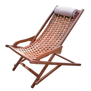 Outdoor Interiors Eucalyptus Conversation Chair with Beige And Black Piped Woven
