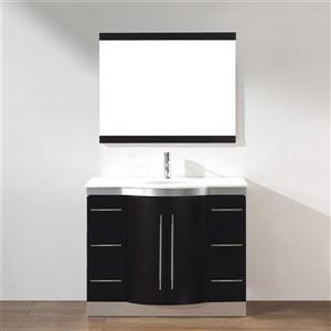 Spa Bathe Delucia Chai Single Sink Vanity with Nougat Quartz Top (Common: 42-in x 22-in)