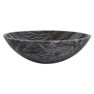 Novatto Black Marble Vessel Round Bathroom Sink