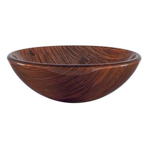 Novatto Boschetto Brown Tempered Glass Vessel Round Bathroom Sink
