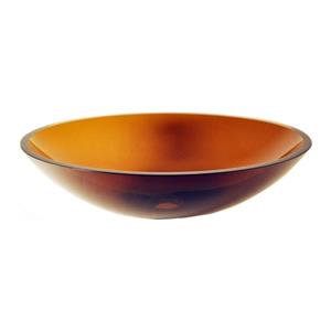 Novatto Abbronzarsi Clear Tea Tempered Glass Vessel Round Bathroom Sink