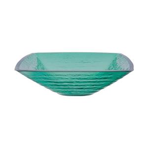 Novatto Sauna Green Tempered Glass Vessel Square Bathroom Sink