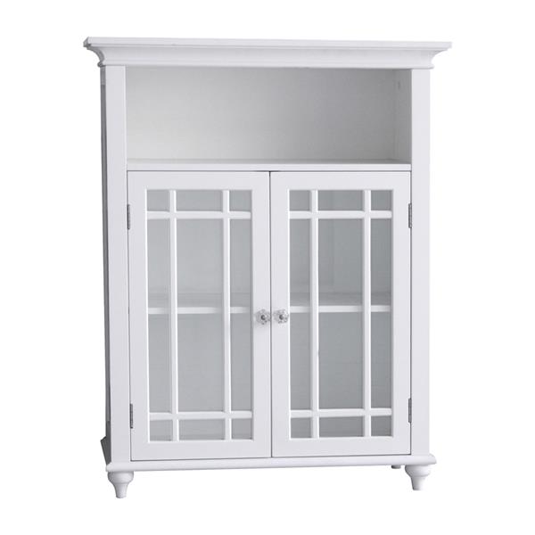 Elegant Home Fashions Neal 26.5-in W x 34-in H x 12-in D White MDF Freestanding Linen Cabinet