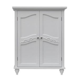 Elegant Home Fashions Versailles 27-in W x 34-in H x 13.75-in D White MDF Freestanding Linen Cabinet