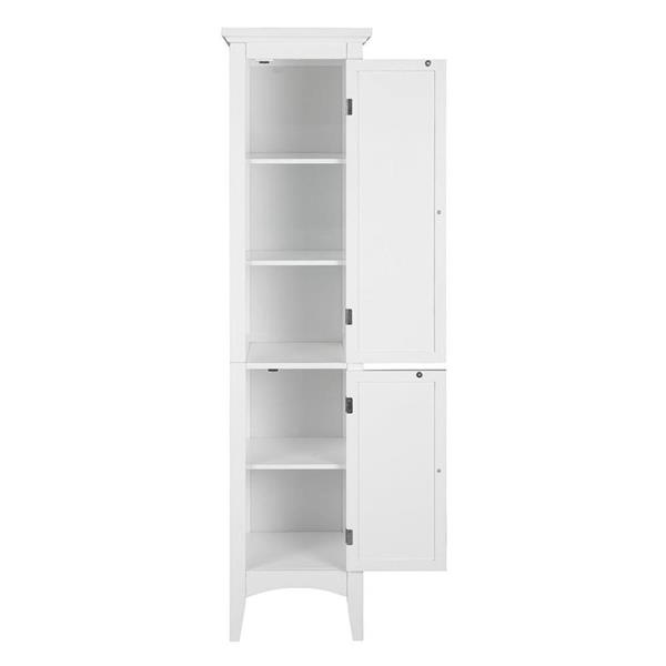 Elegant Home Fashions Slone 15-in W x 63-in H x 15-in D White MDF Freestanding Linen Cabinet
