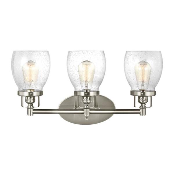 Generation Lighting Belton 3-Light 21-in Brushed Nickel Bell Vanity Light