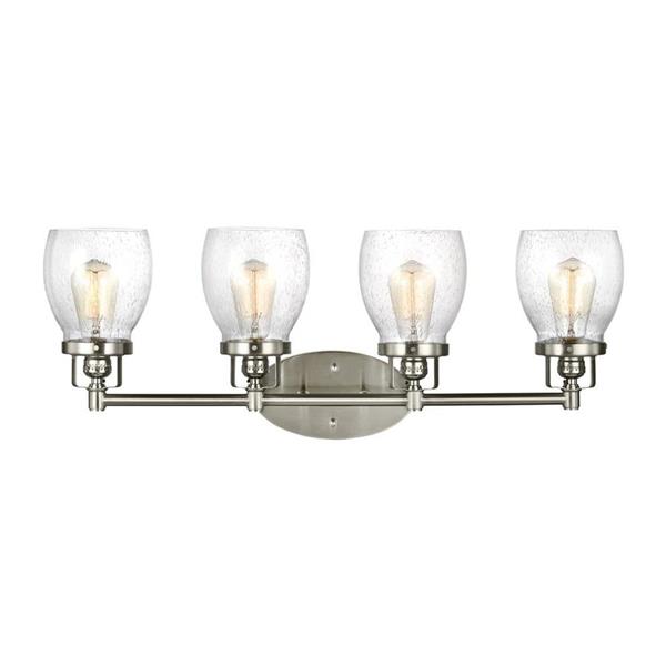 Generation Lighting Belton 4-Light 28.75-in Brushed Nickel Bell Vanity Light