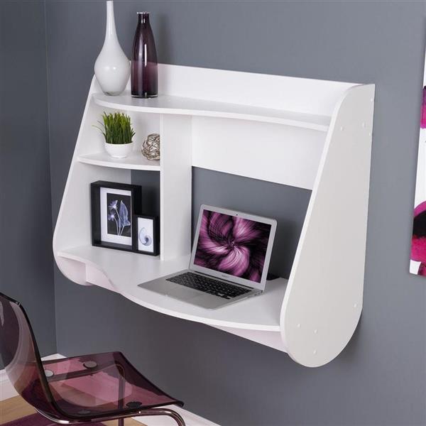 Prepac floating on sale desk white