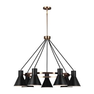 Sea Gull Lighting Towner 7-Light Satin Bronze Industrial Shaded Chandelier