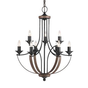 Sea Gull Lighting Corbeille 9-Light Stardust French Country/Cottage Candle Chandelier ENERGY STAR