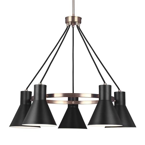 Generation Lighting Towner 5-Light Satin Bronze Modern/Contemporary Shaded Chandelier