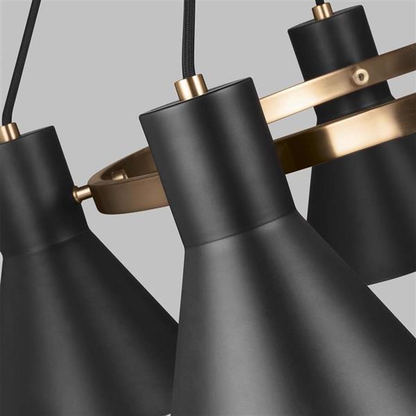 Generation Lighting Towner 5-Light Satin Bronze Modern/Contemporary Shaded Chandelier