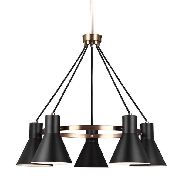 Generation Lighting Towner 5-Light Satin Bronze Modern/Contemporary Shaded Chandelier