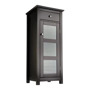 Elegant Home Fashions Chesterfield 15-in W x 36-in H x 14-in D Natural Espresso Composite Freestanding Linen Cabinet