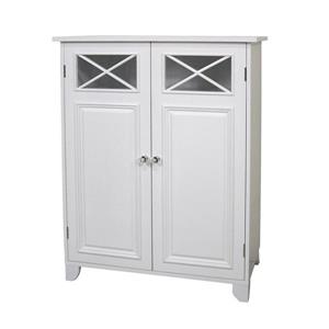 Elegant Home Fashions Dawson 26-in W x 34-in H x 13-in D White Composite Freestanding Linen Cabinet
